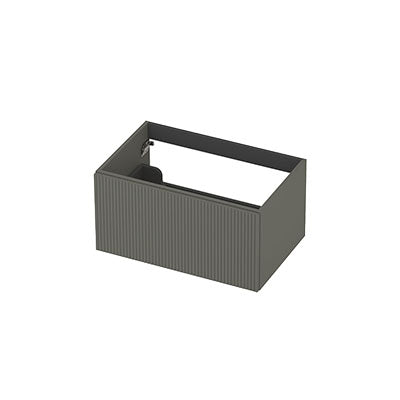 Ink onderkast 70x45cm - opbouwgreep - 1 lade - verticaal gefreesd - mat beton groen
