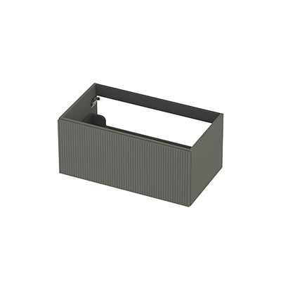 Ink onderkast 80x45cm - opbouwgreep - 1 lade - verticaal gefreesd - mat beton groen