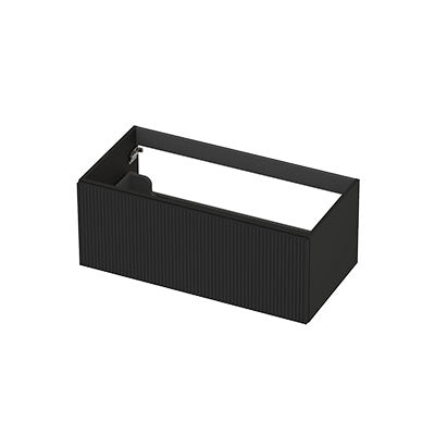 Ink onderkast 90x45cm - opbouwgreep - 1 lade - verticaal gefreesd - mat zwart
