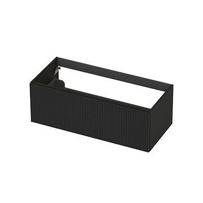 Ink onderkast 100x45cm - opbouwgreep - 1 lade - verticaal gefreesd - mat zwart