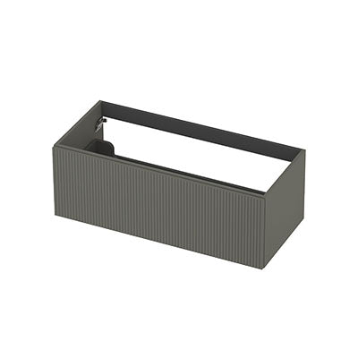 Ink onderkast 100x45cm - opbouwgreep - 1 lade - verticaal gefreesd - mat beton groen