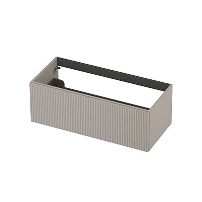 Ink onderkast 100x45cm - opbouwgreep - 1 lade - verticaal gefreesd - mat kasjmier grijs