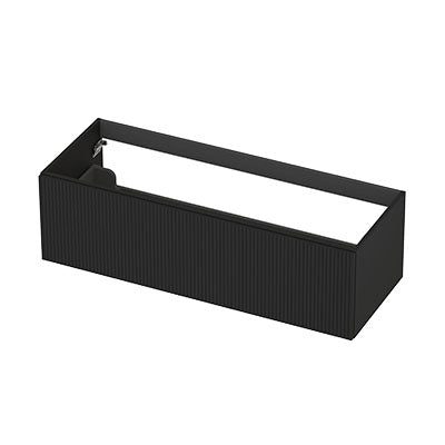 Ink onderkast 120x45cm - opbouwgreep - 1 lade - verticaal gefreesd - mat zwart