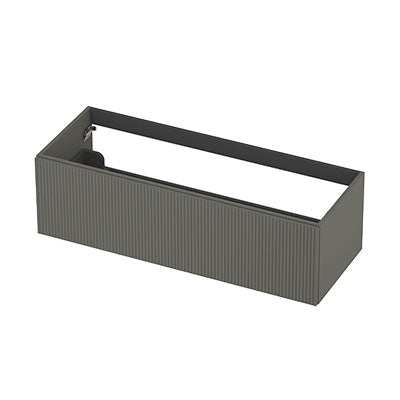 Ink onderkast 120x45cm - opbouwgreep - 1 lade - verticaal gefreesd - mat beton groen