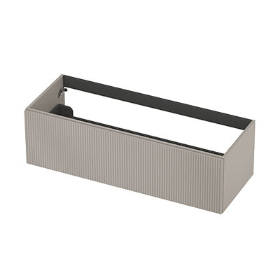 Ink onderkast 120x45cm - opbouwgreep - 1 lade - verticaal gefreesd - mat kasjmier grijs
