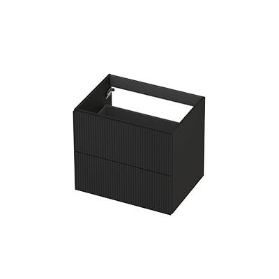 Ink onderkast 60x45cm - opbouwgreep - 2 lades - verticaal gefreesd - mat zwart
