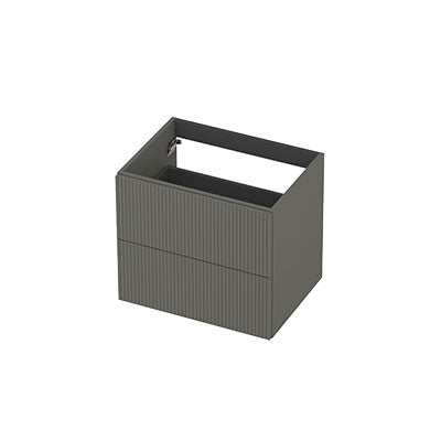 Ink onderkast 60x45cm - opbouwgreep - 2 lades - verticaal gefreesd - mat beton groen