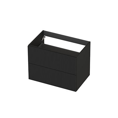 Ink onderkast 70x45cm - opbouwgreep - 2 lades - verticaal gefreesd - mat zwart