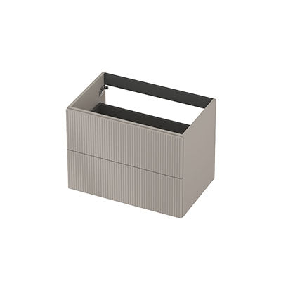 Ink onderkast 70x45cm - opbouwgreep - 2 lades - verticaal gefreesd - mat kasjmier grijs