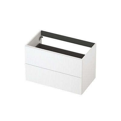 Ink onderkast 80x45cm - opbouwgreep - 2 lades - verticaal gefreesd - mat wit