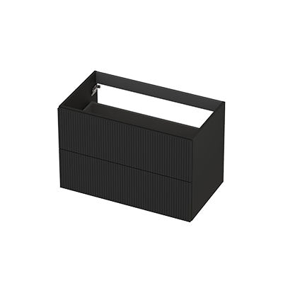 Ink onderkast 80x45cm - opbouwgreep - 2 lades - verticaal gefreesd - mat zwart