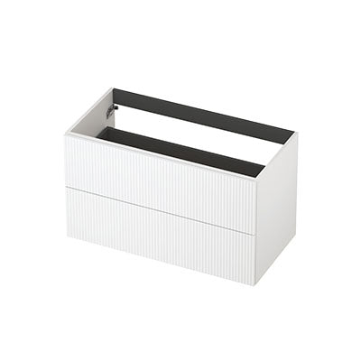 Ink onderkast 90x45cm - opbouwgreep - 2 lades - verticaal gefreesd - mat wit