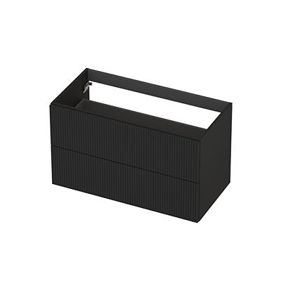 Ink onderkast 90x45cm - opbouwgreep - 2 lades - verticaal gefreesd - mat zwart