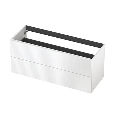 Ink onderkast 120x45cm - opbouwgreep - 2 lades - verticaal gefreesd - mat wit