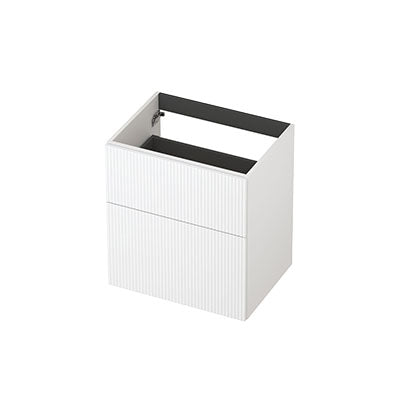 Ink onderkast 60x45cm - opbouwgreep - 2 lades asymmetrisch - verticaal gefreesd - mat wit