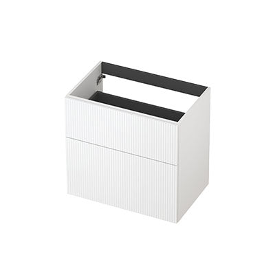 Ink onderkast 70x45cm - opbouwgreep - 2 lades asymmetrisch - verticaal gefreesd - mat wit