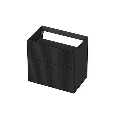 Ink onderkast 70x45cm - opbouwgreep - 2 lades asymmetrisch - verticaal gefreesd - mat zwart