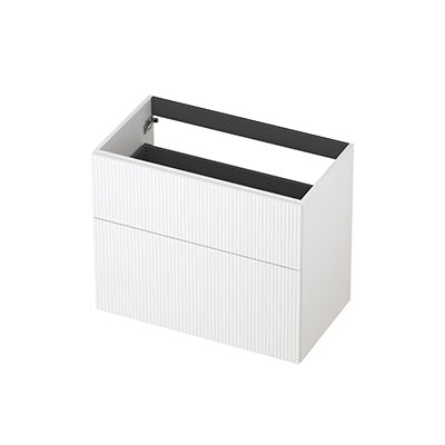 Ink onderkast 80x45cm - opbouwgreep - 2 lades asymmetrisch - verticaal gefreesd - mat wit
