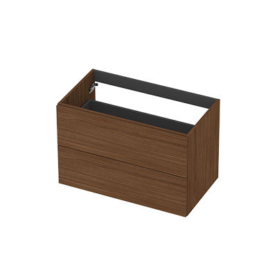 Ink onderkast 80x45cm - opbouwgreep - 2 lades - warm walnoot