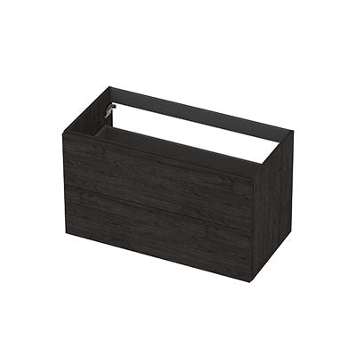 Ink onderkast 90x45cm - opbouwgreep - 2 lades - houtskool eiken