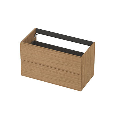 Ink onderkast 90x45cm - opbouwgreep - 2 lades - blank eiken