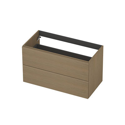 Ink onderkast 90x45cm - opbouwgreep - 2 lades - olijf eiken