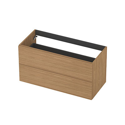 Ink onderkast 100x45cm - opbouwgreep - 2 lades - blank eiken