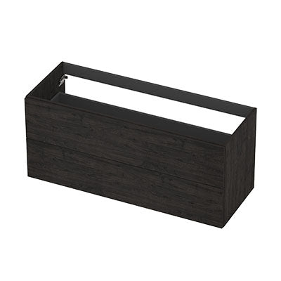Ink onderkast 120x45cm - opbouwgreep - 2 lades - houtskool eiken