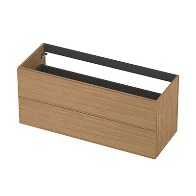 Ink onderkast 120x45cm - opbouwgreep - 2 lades - blank eiken