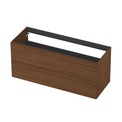 Ink onderkast 120x45cm - opbouwgreep - 2 lades - warm walnoot