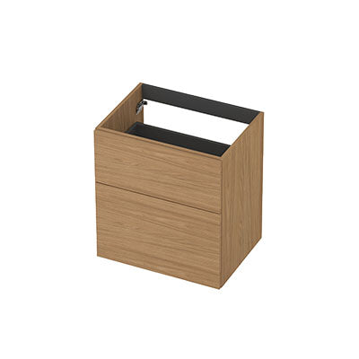 Ink onderkast 60x45cm - opbouwgreep - 2 lades asymmetrisch -  blank eiken