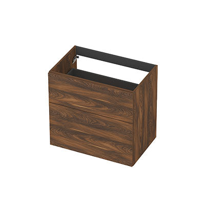 Ink onderkast 70x45cm - opbouwgreep - 2 lades asymmetrisch -  noten