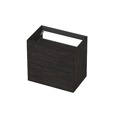 Ink onderkast 70x45cm - opbouwgreep - 2 lades asymmetrisch -  houtskool eiken