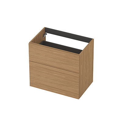 Ink onderkast 70x45cm - opbouwgreep - 2 lades asymmetrisch -  blank eiken