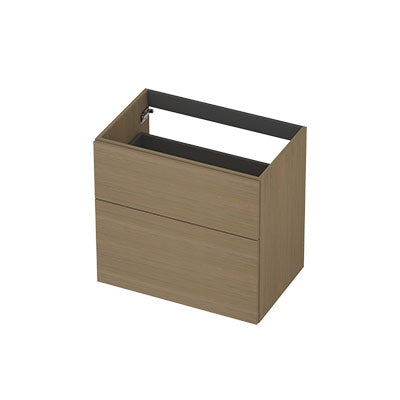 Ink onderkast 70x45cm - opbouwgreep - 2 lades asymmetrisch -  olijf eiken