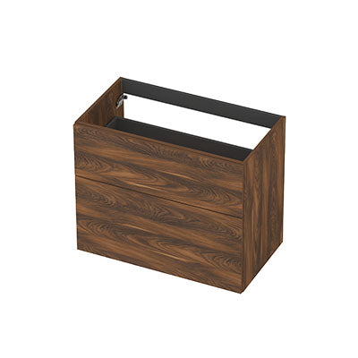 Ink onderkast 80x45cm - opbouwgreep - 2 lades asymmetrisch - noten