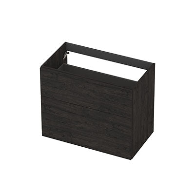 Ink onderkast 80x45cm - opbouwgreep - 2 lades asymmetrisch - houtskool eiken