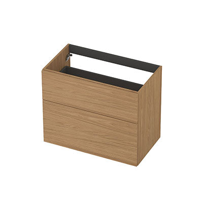 Ink onderkast 80x45cm - opbouwgreep - 2 lades asymmetrisch - blank eiken