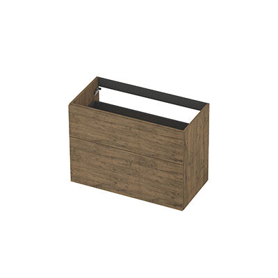 Ink onderkast 90x45cm - opbouwgreep - 2 lades asymmetrisch - naturel eiken