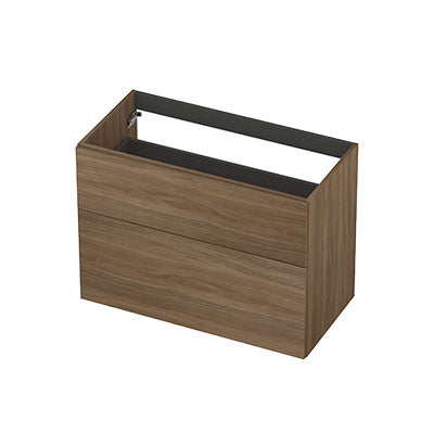 Ink onderkast 90x45cm - opbouwgreep - 2 lades asymmetrisch - zuiver eiken