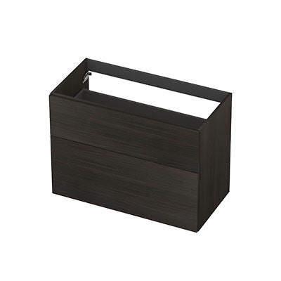 Ink onderkast 90x45cm - opbouwgreep - 2 lades asymmetrisch - intens eiken