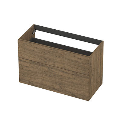 Ink onderkast 100x45cm - opbouwgreep - 2 lades asymmetrisch - naturel eiken