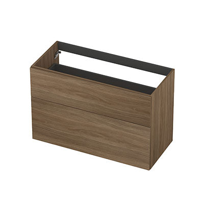 Ink onderkast 100x45cm - opbouwgreep - 2 lades asymmetrisch - zuiver eiken