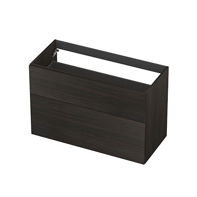 Ink onderkast 100x45cm - opbouwgreep - 2 lades asymmetrisch - intens eiken
