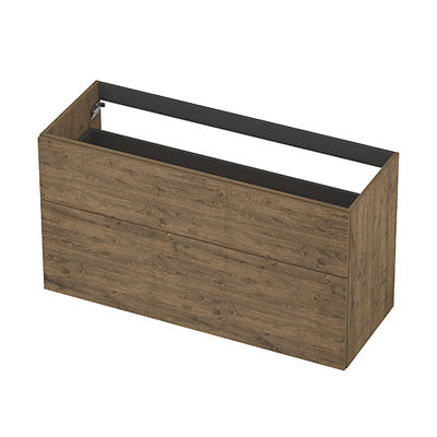 Ink onderkast 120x45cm - opbouwgreep - 2 lades asymmetrisch - naturel eiken