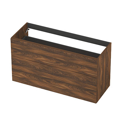 Ink onderkast 120x45cm - opbouwgreep - 2 lades asymmetrisch - noten