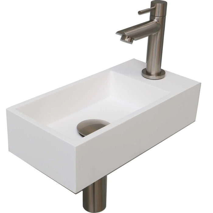 Ink Versus fonteinpack - rechts - polystone Mat Wit - accessoires brushed nickel - 1805177