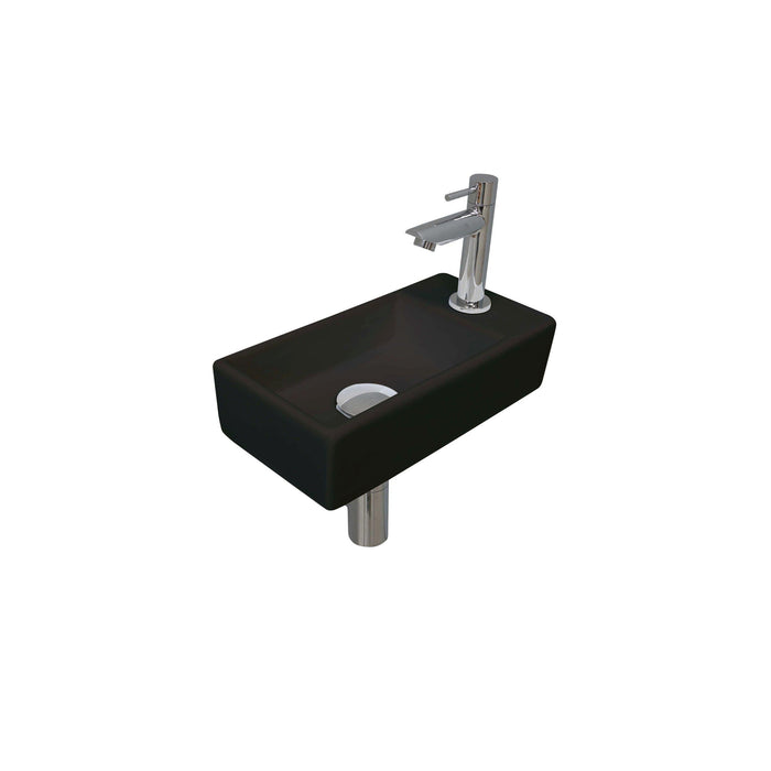 Ink Versus fonteinpack - rechts - porselein Mat Zwart - accessoires chroom - 1805312