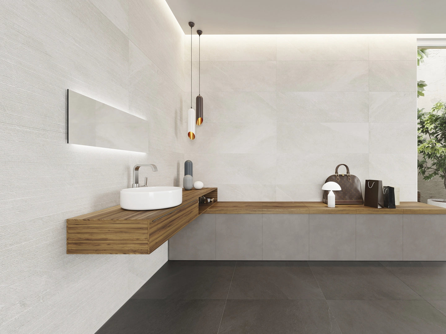 Ibero Ceramica, Khan - KSJPG000 - White, Natural, 30x90cm, 10.00mm