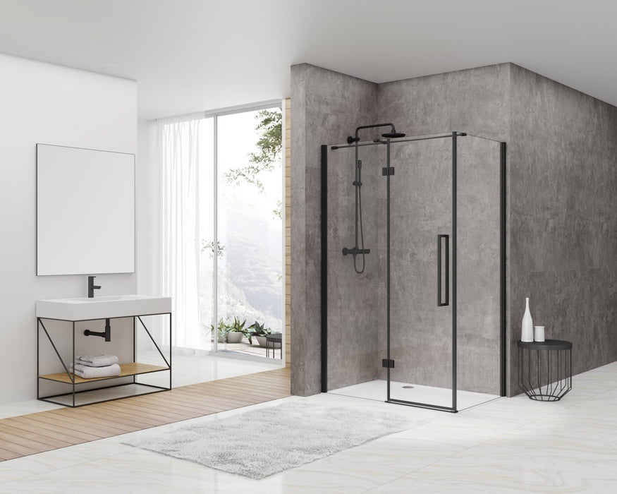 Van Rijn ST05350 douchecabine zij-instap 100x100cm mat zwart - ST05350100100ZW